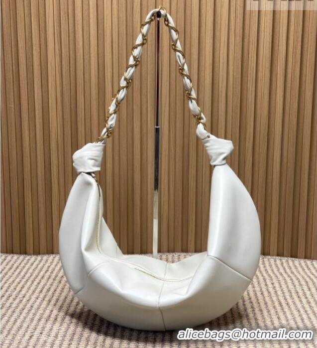 Well Crafted Saint Laurent Amalia Hobo Bag in Calfskin Leather 862210 White 2026