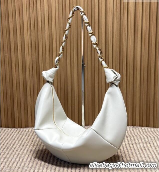 Well Crafted Saint Laurent Amalia Hobo Bag in Calfskin Leather 862210 White 2026