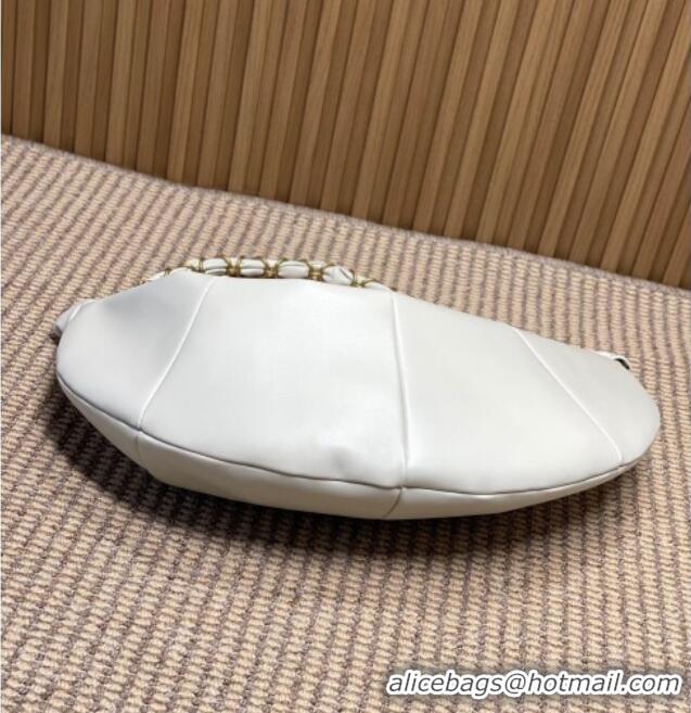 Well Crafted Saint Laurent Amalia Hobo Bag in Calfskin Leather 862210 White 2026