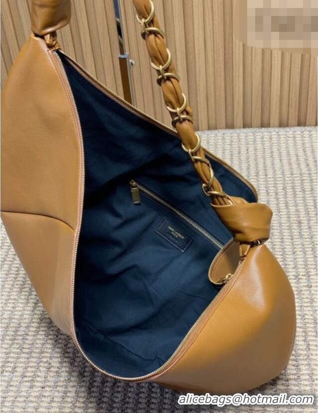 Buy Fashionable Saint Laurent Amalia Hobo Bag in Calfskin Leather 862210 Caramel Brown 2026