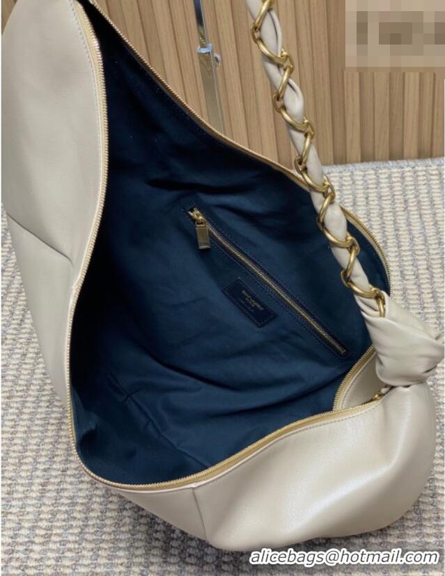 Luxury Cheap Saint Laurent Amalia Hobo Bag in Calfskin Leather 862210 Apricot 2026