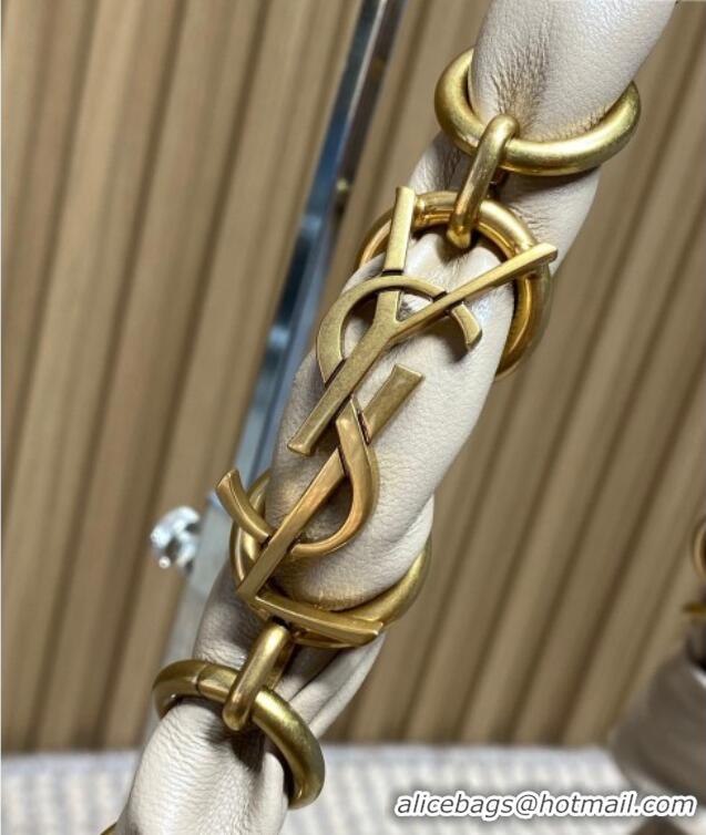 Luxury Cheap Saint Laurent Amalia Hobo Bag in Calfskin Leather 862210 Apricot 2026