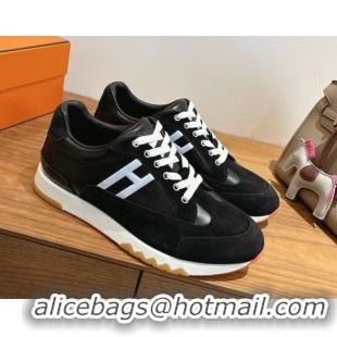 Shop Cheap Hermes Trail Sneakers in Calfskin and Suede Black 1222013 2026