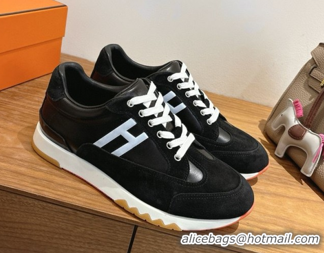 Shop Cheap Hermes Trail Sneakers in Calfskin and Suede Black 1222013 2026