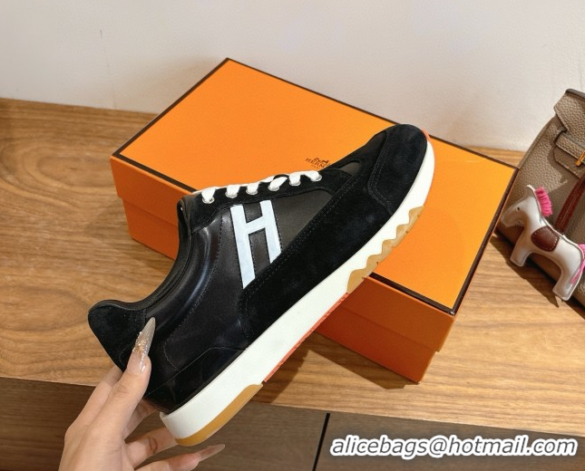 Shop Cheap Hermes Trail Sneakers in Calfskin and Suede Black 1222013 2026