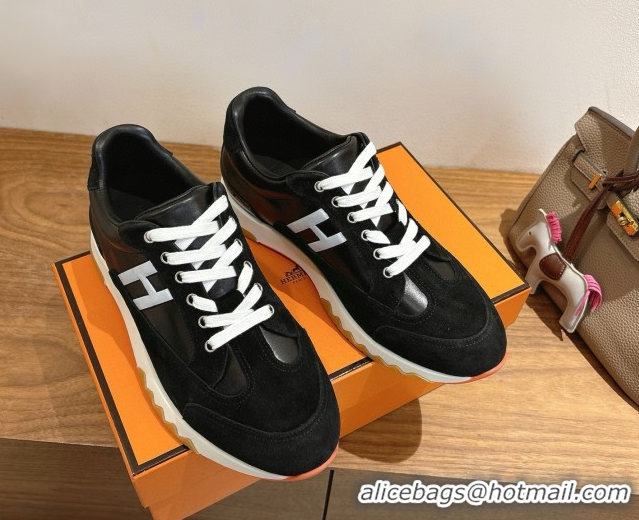 Shop Cheap Hermes Trail Sneakers in Calfskin and Suede Black 1222013 2026