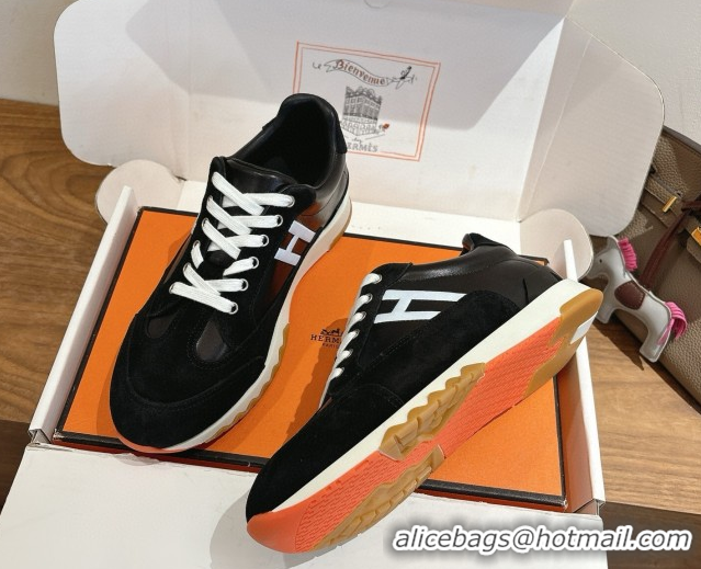 Shop Cheap Hermes Trail Sneakers in Calfskin and Suede Black 1222013 2026