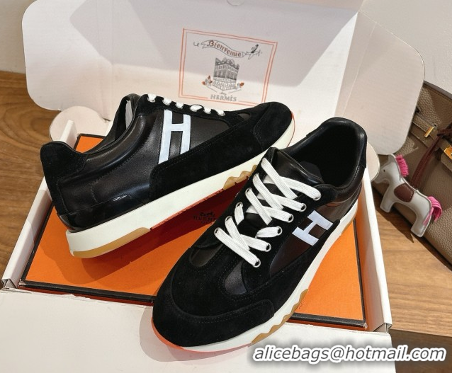Shop Cheap Hermes Trail Sneakers in Calfskin and Suede Black 1222013 2026