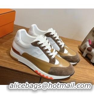 Low Cost Hermes Trail Sneakers in Calfskin and Suede White 1222014 2026