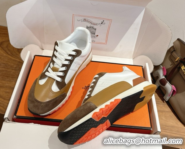 Low Cost Hermes Trail Sneakers in Calfskin and Suede White 1222014 2026