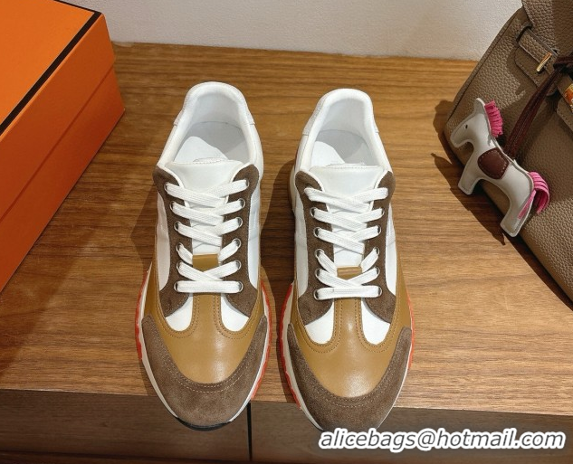 Low Cost Hermes Trail Sneakers in Calfskin and Suede White 1222014 2026