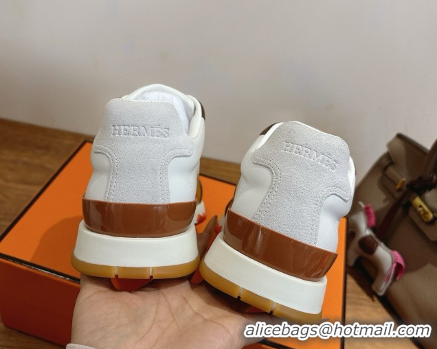 Low Cost Hermes Trail Sneakers in Calfskin and Suede White 1222014 2026