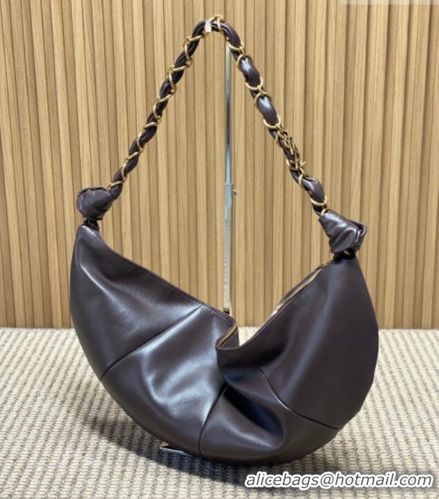 Fashion Discount Saint Laurent Amalia Hobo Bag in Calfskin Leather 862210 Coffee Brown 2026