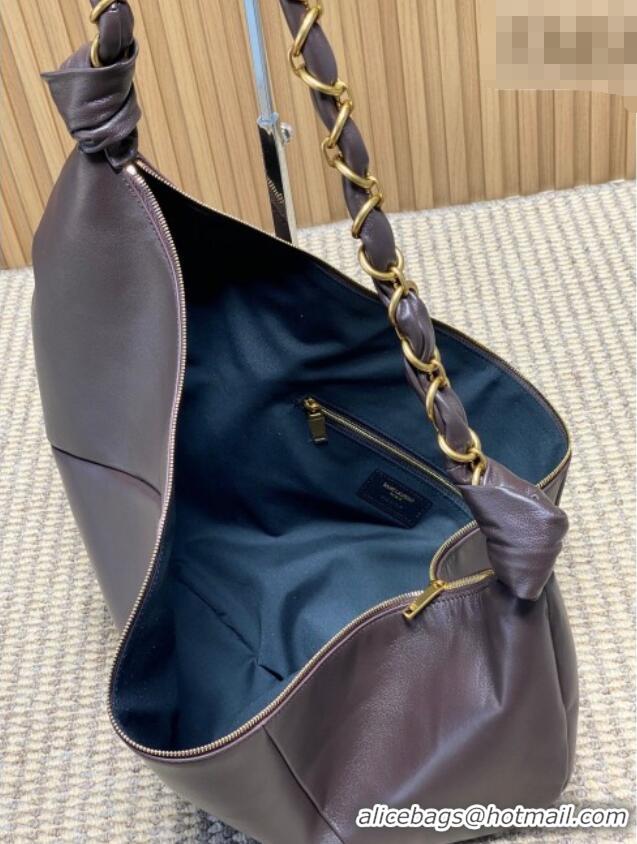 Fashion Discount Saint Laurent Amalia Hobo Bag in Calfskin Leather 862210 Coffee Brown 2026