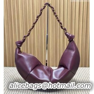 Super Quality Saint Laurent Amalia Hobo Bag in Calfskin Leather 862210 Burgundy 2026