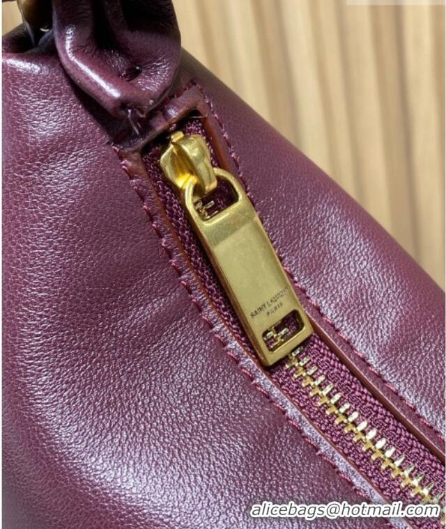 Super Quality Saint Laurent Amalia Hobo Bag in Calfskin Leather 862210 Burgundy 2026