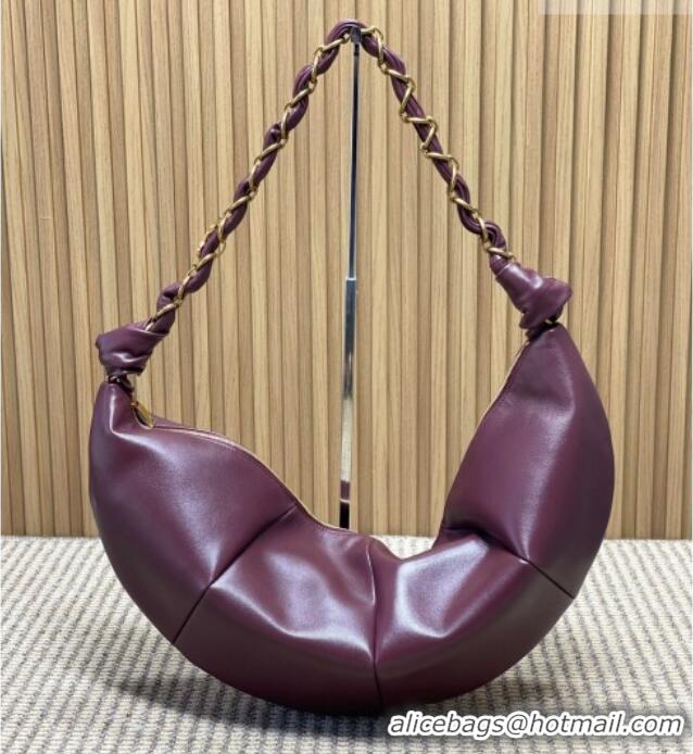 Super Quality Saint Laurent Amalia Hobo Bag in Calfskin Leather 862210 Burgundy 2026