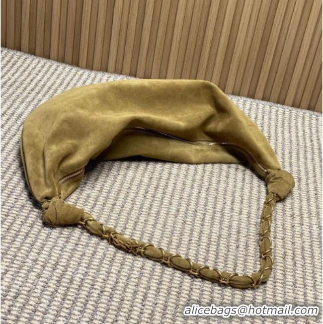 Trendy Design Saint Laurent Amalia Hobo Bag in Suede 862210 Golden Leaf Brown 2026