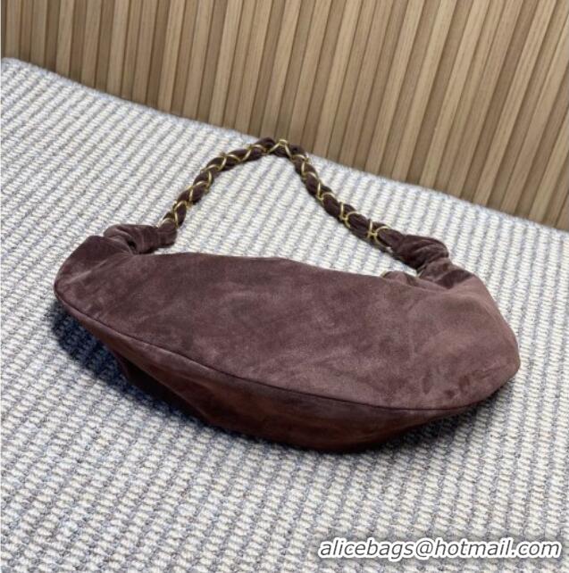 Super Quality Saint Laurent Amalia Hobo Bag in Suede 862210 Coffee Brown 2026