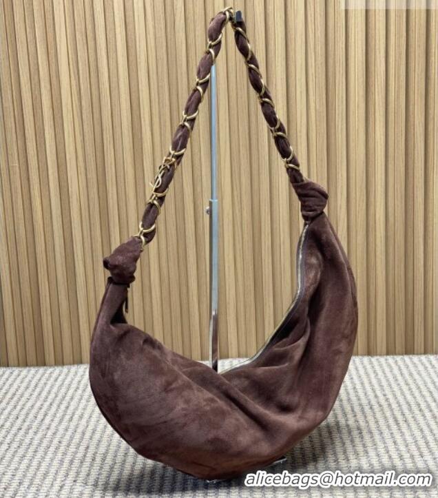 Super Quality Saint Laurent Amalia Hobo Bag in Suede 862210 Coffee Brown 2026