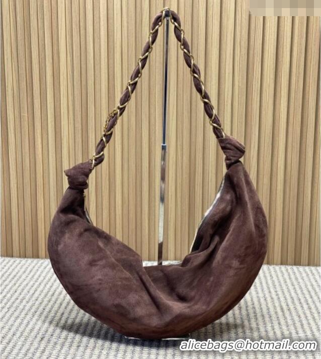 Super Quality Saint Laurent Amalia Hobo Bag in Suede 862210 Coffee Brown 2026