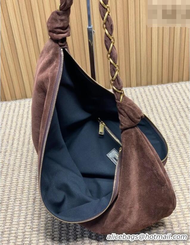Super Quality Saint Laurent Amalia Hobo Bag in Suede 862210 Coffee Brown 2026