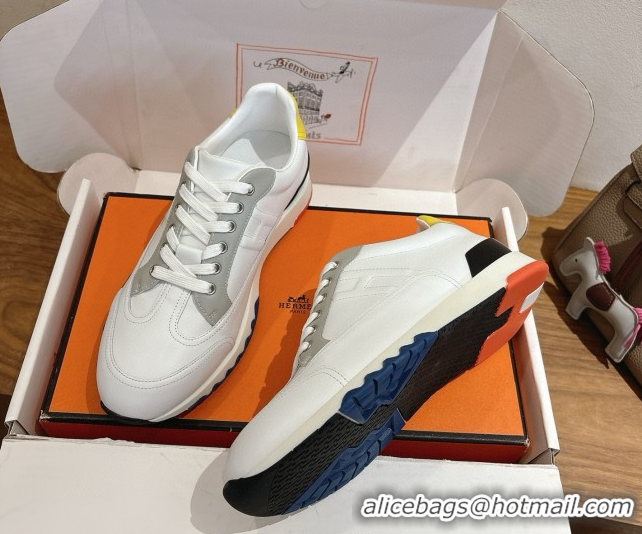 Best Price Hermes Trail Sneakers in Calfskin Leather White 1222016 2026