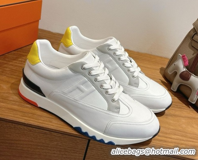 Affordable Price Hermes Trail Sneakers in Calfskin Leather White/Grey 1222017 2026