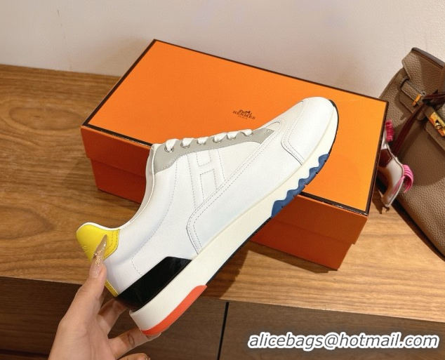 Affordable Price Hermes Trail Sneakers in Calfskin Leather White/Grey 1222017 2026