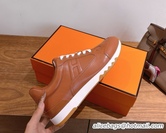 Inexpensive Hermes Trail Sneakers in Calfskin Leather Brown 1222018 2026