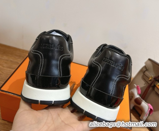 Duplicate Hermes Trail Sneakers in Calfskin Leather Black 1222019 2026