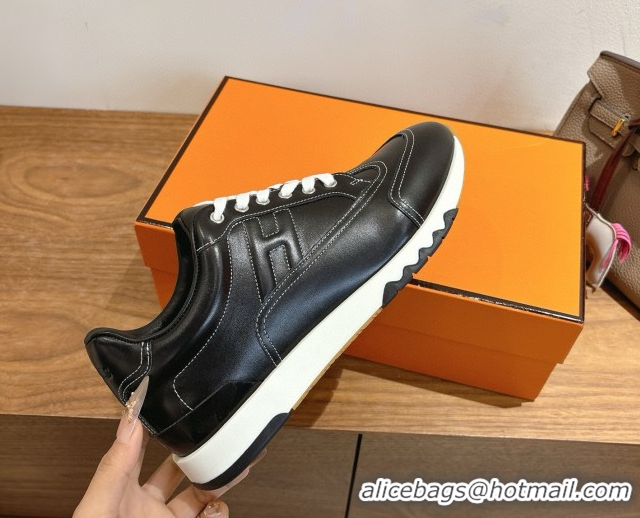 Duplicate Hermes Trail Sneakers in Calfskin Leather Black 1222019 2026
