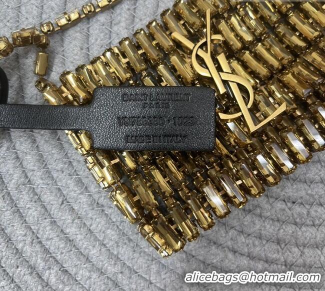 Best Price Saint Laurent Micro Evening Bag in Crystals 788380 Gold-Tone 2026