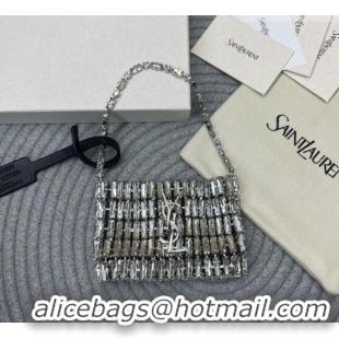 Promotional Saint Laurent Micro Evening Bag in Crystals 788380 Silver-Tone 2026