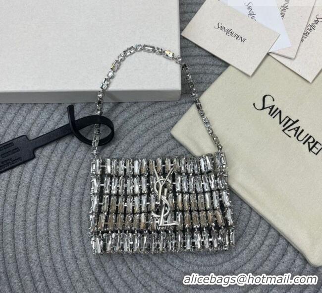 Promotional Saint Laurent Micro Evening Bag in Crystals 788380 Silver-Tone 2026