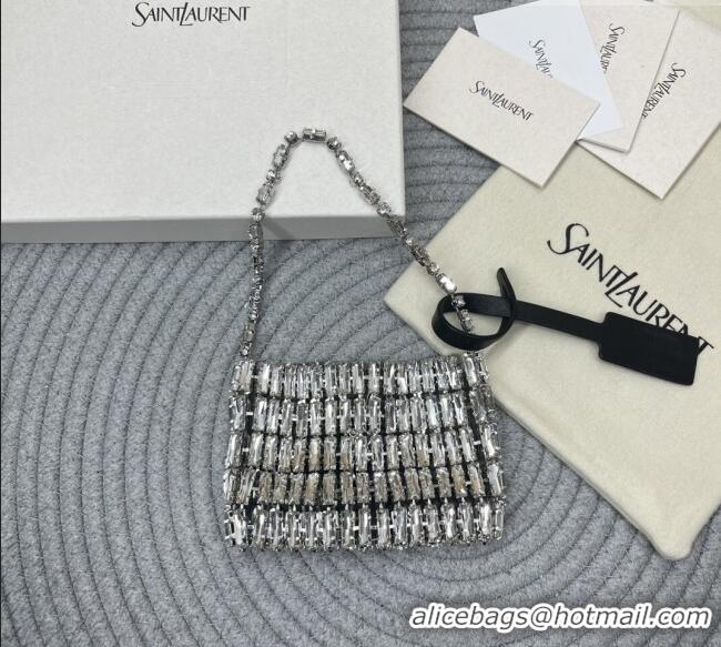 Promotional Saint Laurent Micro Evening Bag in Crystals 788380 Silver-Tone 2026