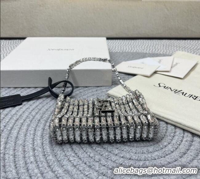 Promotional Saint Laurent Micro Evening Bag in Crystals 788380 Silver-Tone 2026