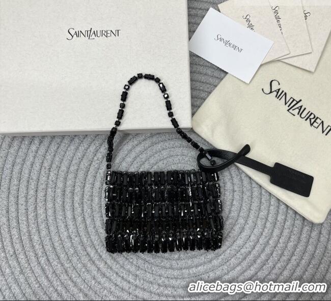 Top Design Saint Laurent Micro Evening Bag in Crystals 788380 Black 2026