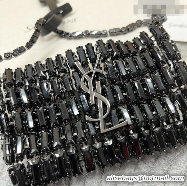 Top Design Saint Laurent Micro Evening Bag in Crystals 788380 Black 2026
