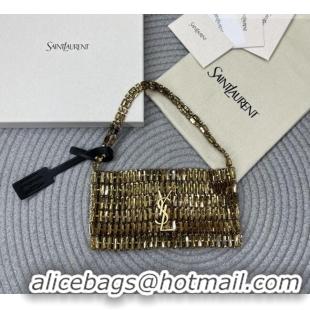 Famous Brand Saint Laurent Evening Bag in Crystals 819638 Gold-Tone 2026