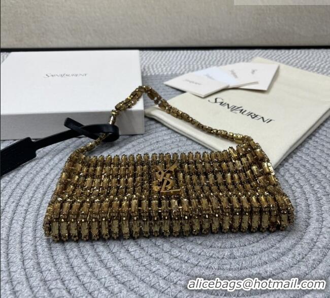 Famous Brand Saint Laurent Evening Bag in Crystals 819638 Gold-Tone 2026
