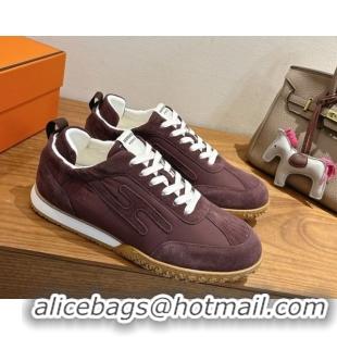Super Quality Hermes Jet Sneakers in Fabric and Suede Dark Brown 1222021 2026