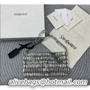 Top Quality Saint Laurent Evening Bag in Crystals 819638 Silver-Tone 2026