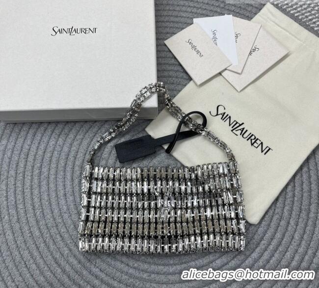 Top Quality Saint Laurent Evening Bag in Crystals 819638 Silver-Tone 2026