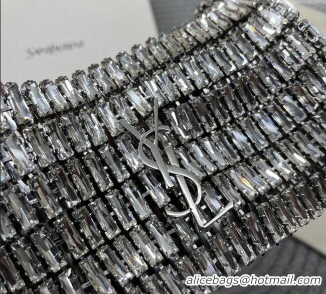 Top Quality Saint Laurent Evening Bag in Crystals 819638 Silver-Tone 2026