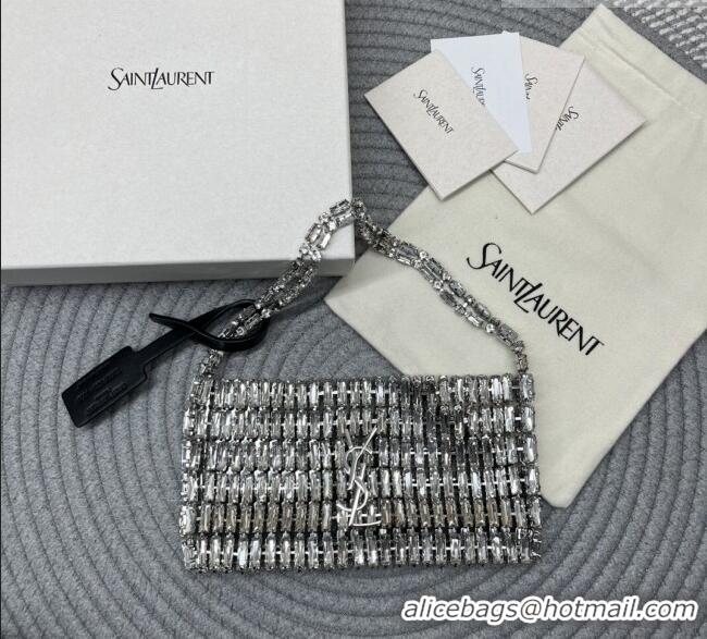 Top Quality Saint Laurent Evening Bag in Crystals 819638 Silver-Tone 2026