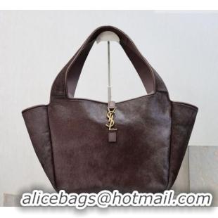 Affordable Price Saint Laurent Bea Tote Bag in Pony Hair 763435 Coffee 2026