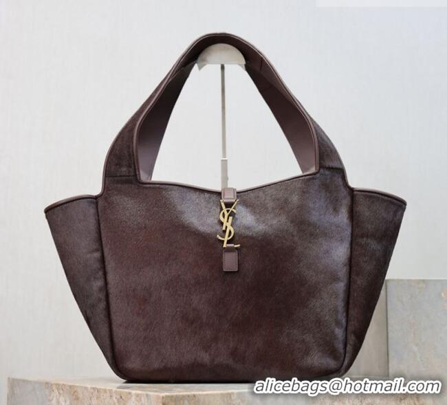 Affordable Price Saint Laurent Bea Tote Bag in Pony Hair 763435 Coffee 2026