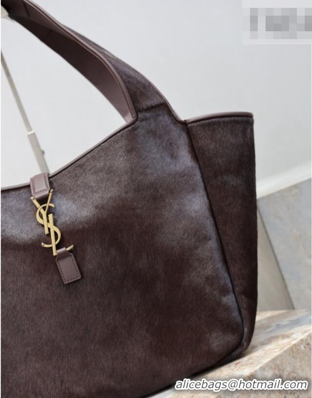 Affordable Price Saint Laurent Bea Tote Bag in Pony Hair 763435 Coffee 2026
