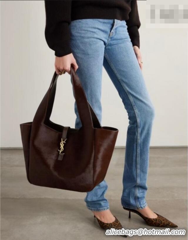 Affordable Price Saint Laurent Bea Tote Bag in Pony Hair 763435 Coffee 2026